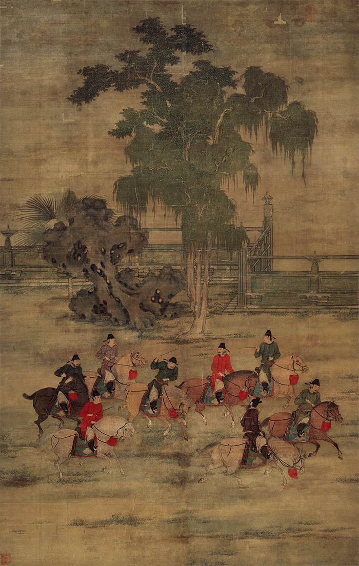 五代 赵喦 八达游春图