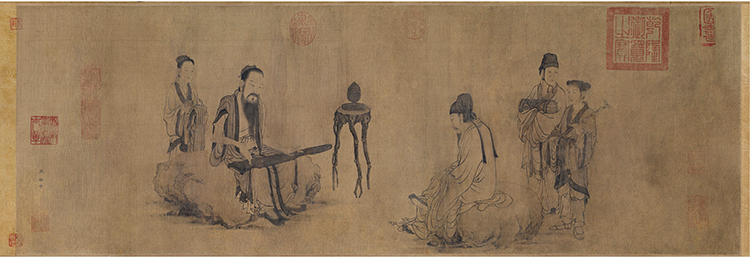 元 王振朋 伯牙鼓琴画心