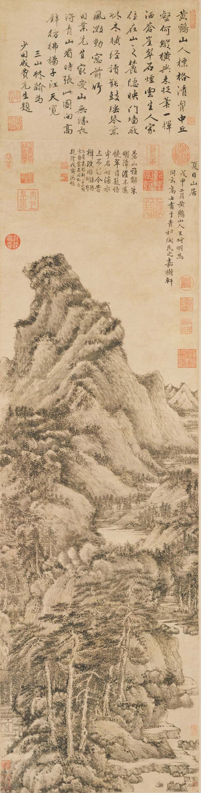 元 王蒙 夏日山居图