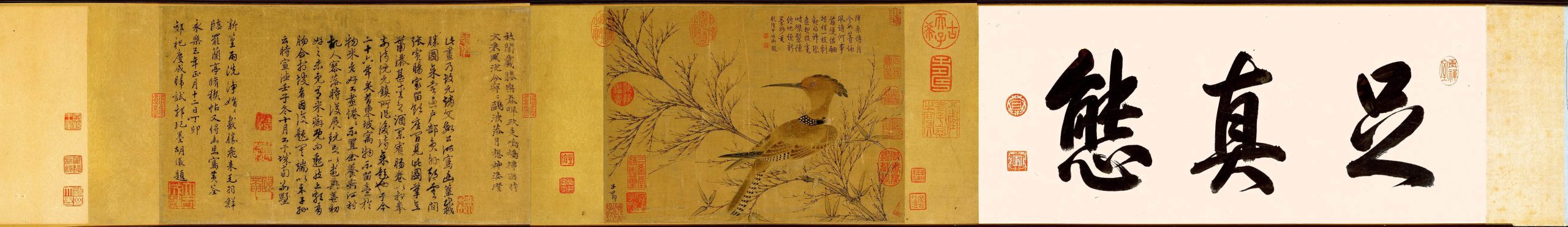 元 赵孟頫 幽篁戴胜图纸本