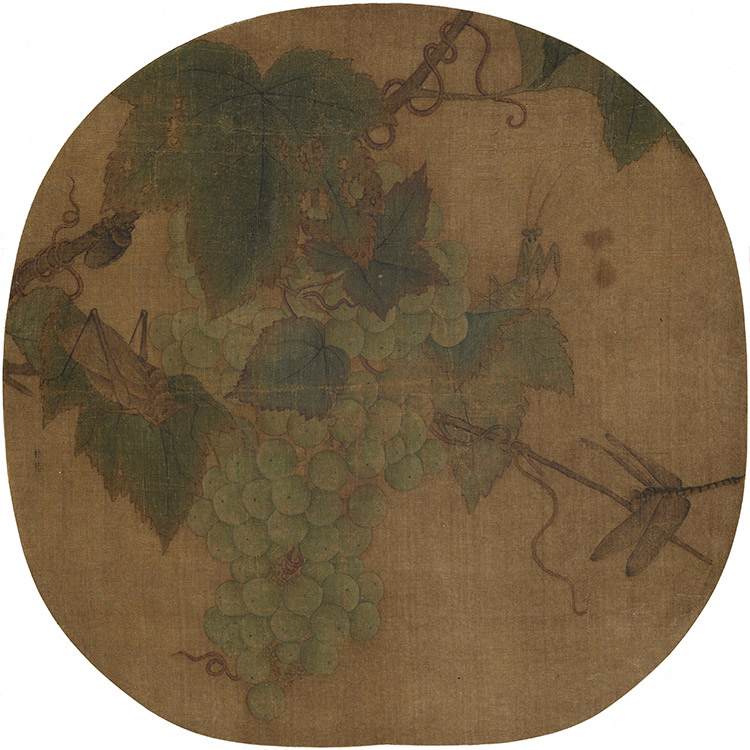 南宋 林椿 葡萄草虫图 宋人小品
