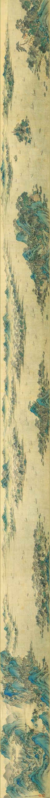 明代 孙枝 锦江图