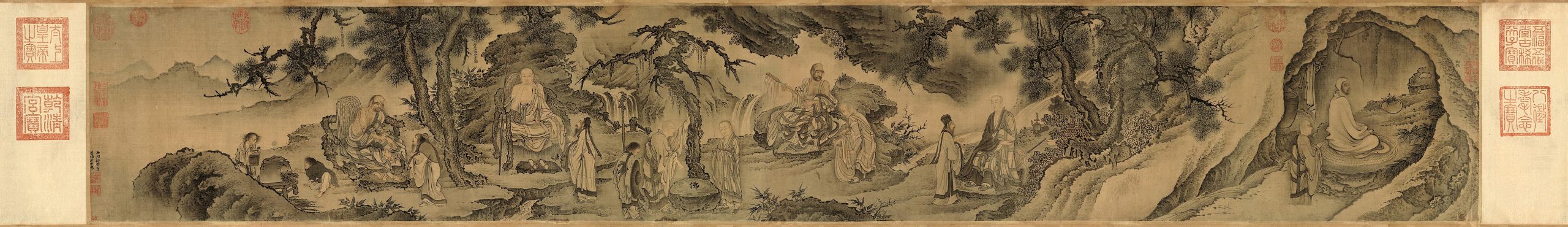 明 戴进 达摩至慧能六代祖师图