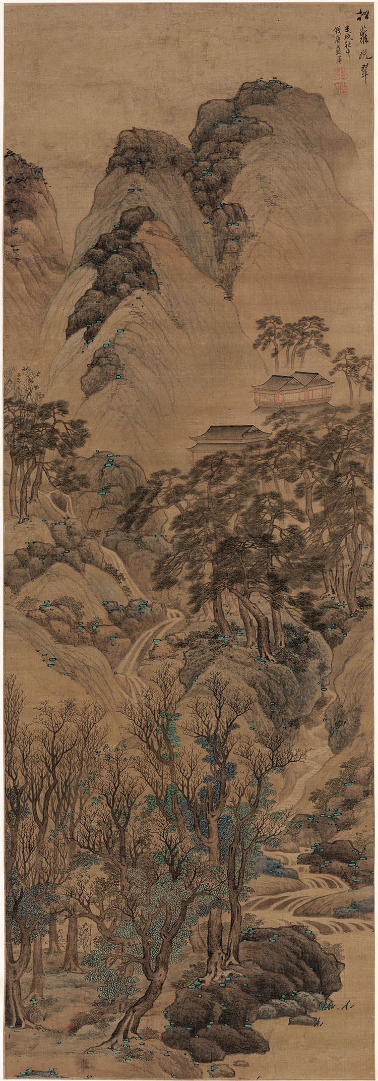 明 蓝瑛 松萝晚翠图轴