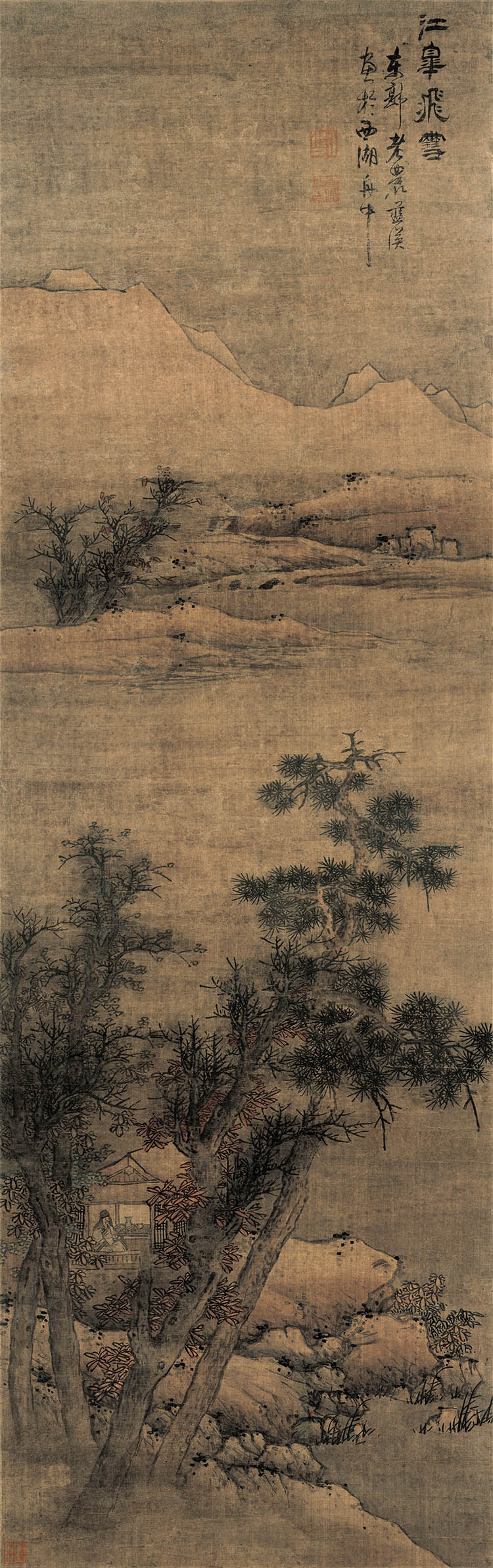 明 蓝瑛 江皋飞雪图