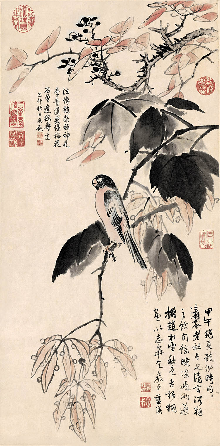 明 蓝瑛 秋色梧桐图