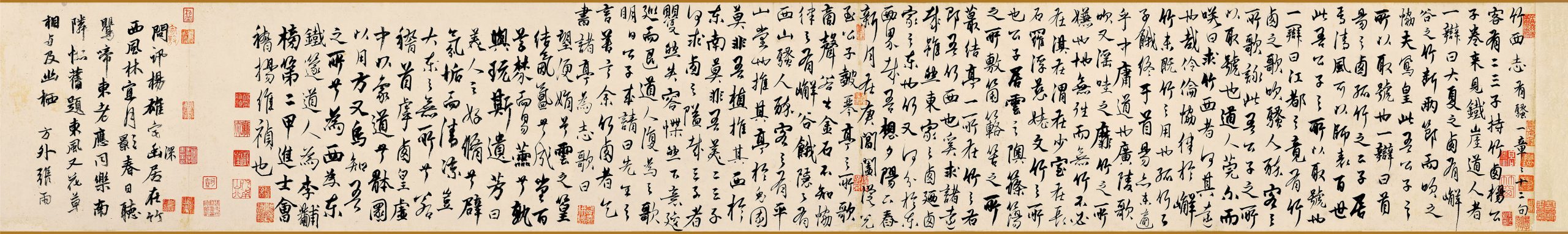 元 杨维帧 竹西草堂记题卷