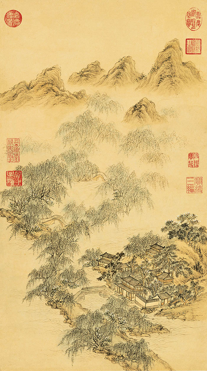 清 董邦达 花港观鱼 国画山水