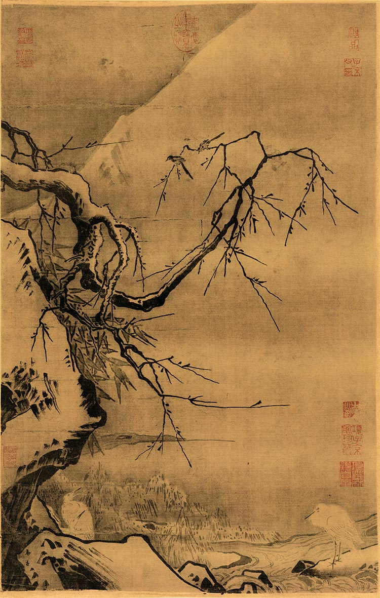 宋 马远 雪滩双鹭现藏台北故宫博物院