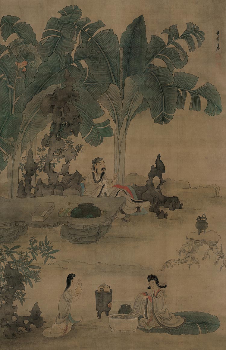 明 陈洪绶 蕉林酌酒图