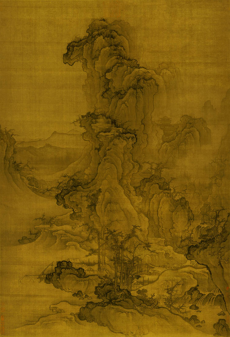 宋代 郭熙 秋山行旅图 绢本