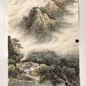 彩墨山水画四尺 竖幅中国画 来自画家本人免费题字落款