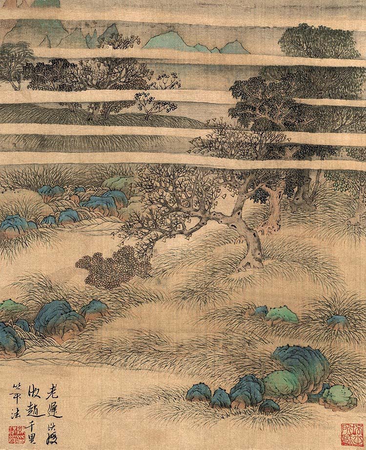 明 陈洪绶 杂画八开05 仿赵千里笔法