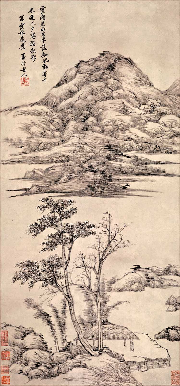 清代 吴历 夕阳秋影图