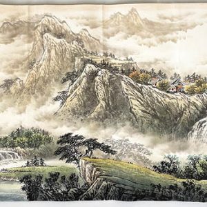 纯手绘彩墨山水画02横幅国画中国风客厅装饰画沙发背景墙办公室风水挂画