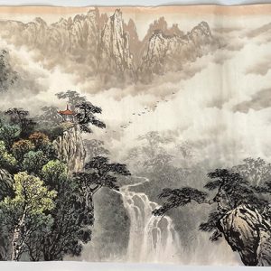纯手绘彩墨山水画06四尺横幅中国画客厅装饰画玄关过道书房风水挂画