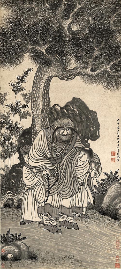 明 丁云鹏  益寿尊者像图