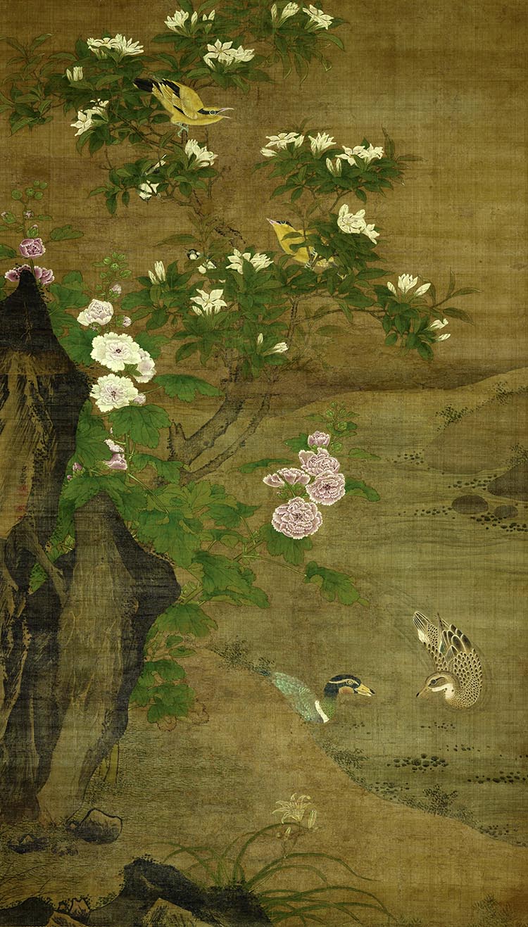 明 吕纪 四季花鸟图夏