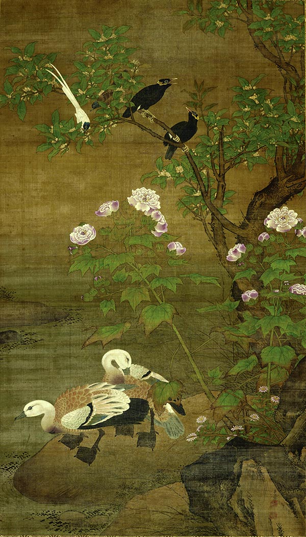 明 吕纪 四季花鸟图秋