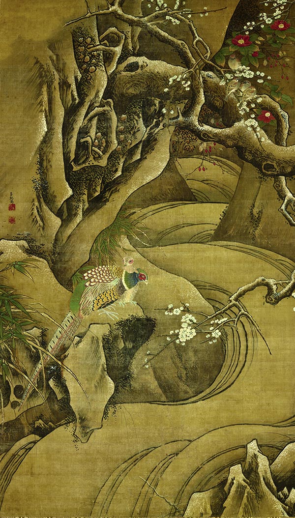 明 吕纪 四季花鸟图 冬