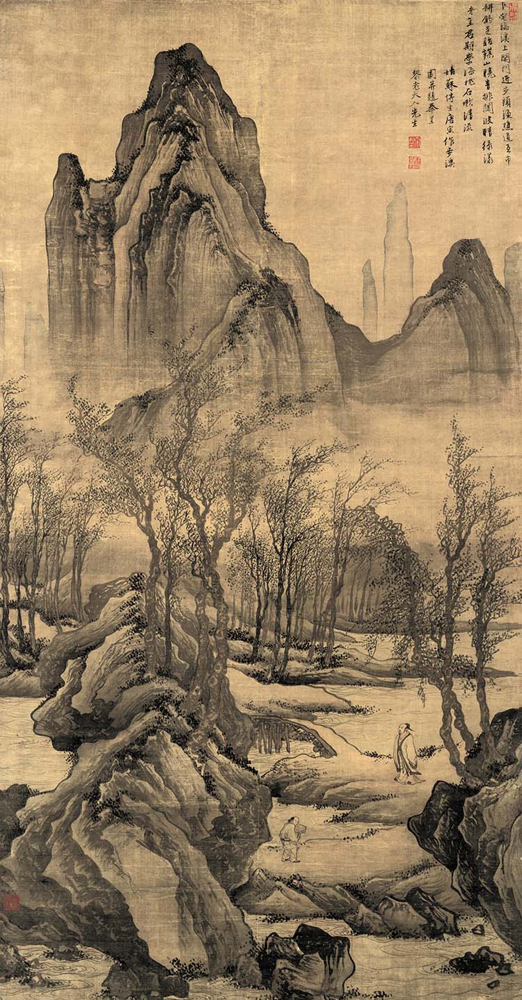 明 唐寅 步溪图