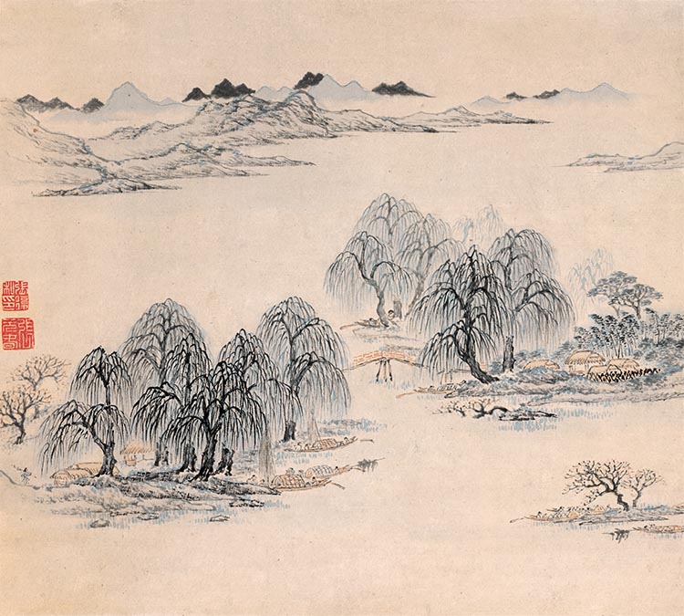 明 张复 潇湘八景图册八开2