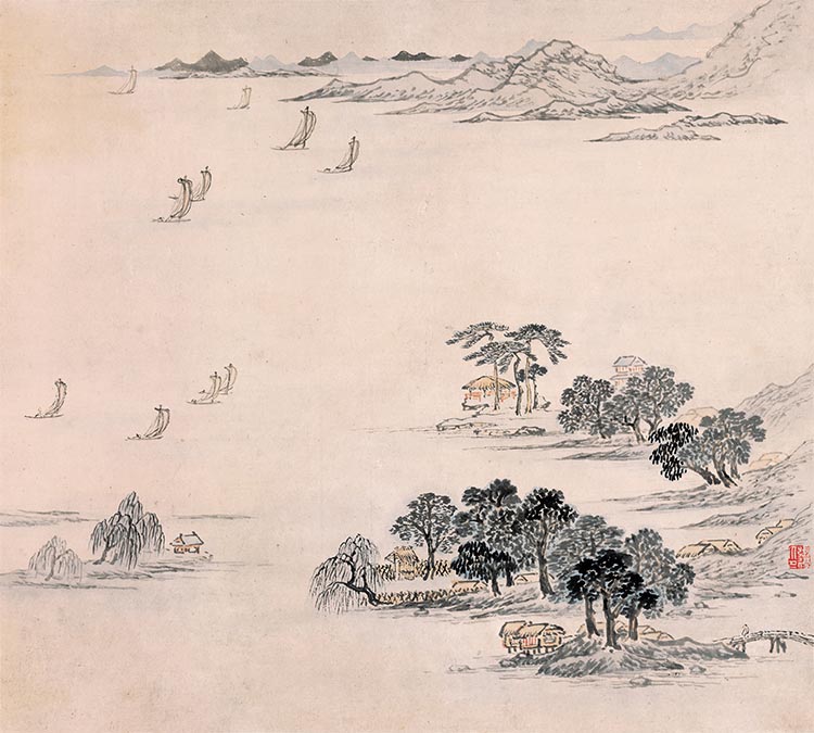 明 张复 潇湘八景图册八开3