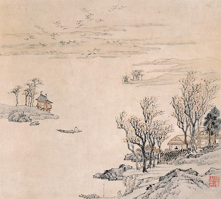 明 张复 潇湘八景图册八开5