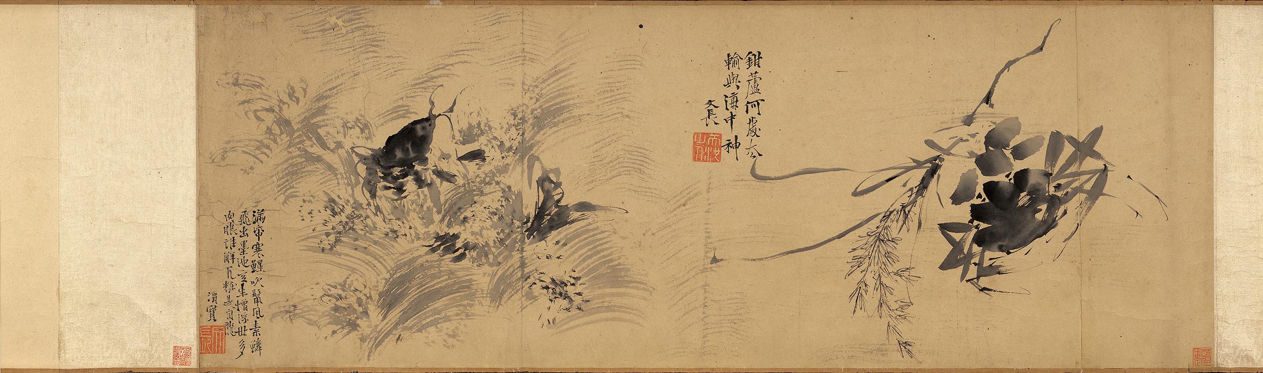 明 徐渭 蟹鱼图