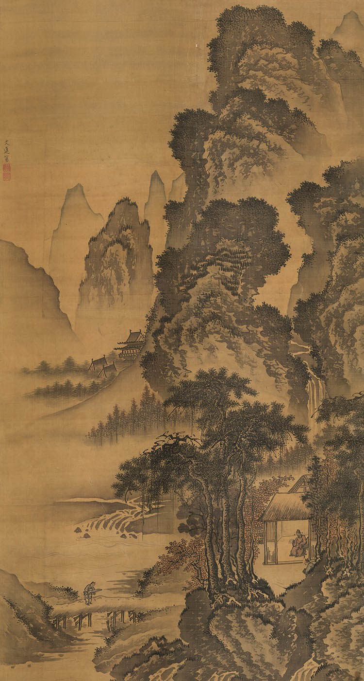 明 戴文进 溪塘诗意图 高清图下载