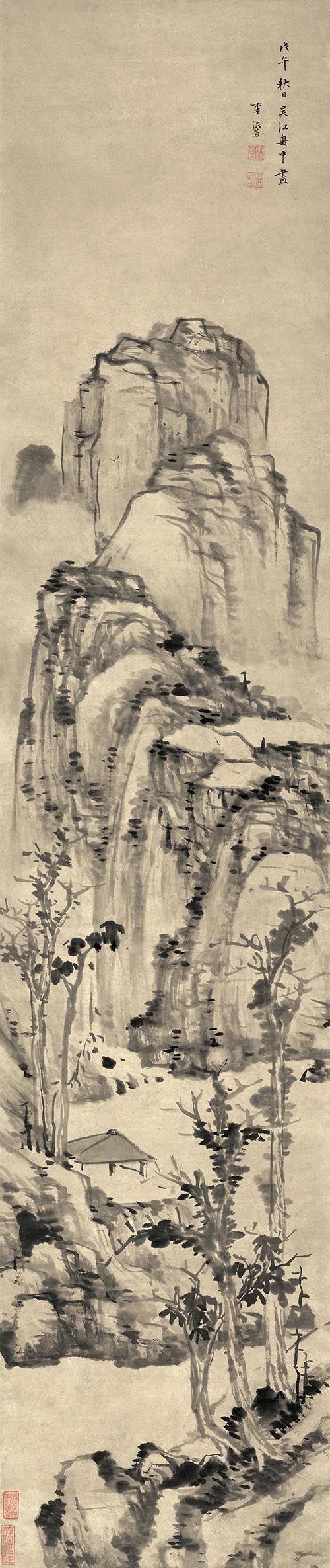 明 李流芳 疏树孤亭图