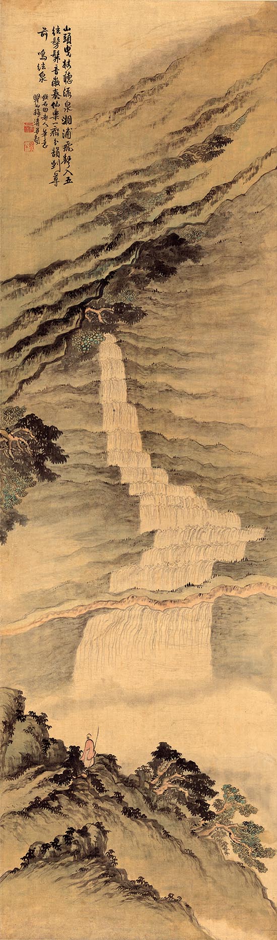 明 梅清 鸣泉图