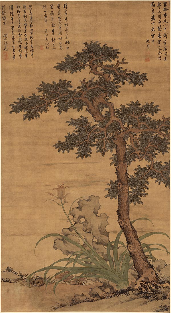 明 沈周 田椿萱图