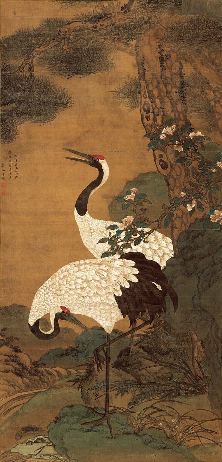 明 童垲 松鹤延年图 高清图下载