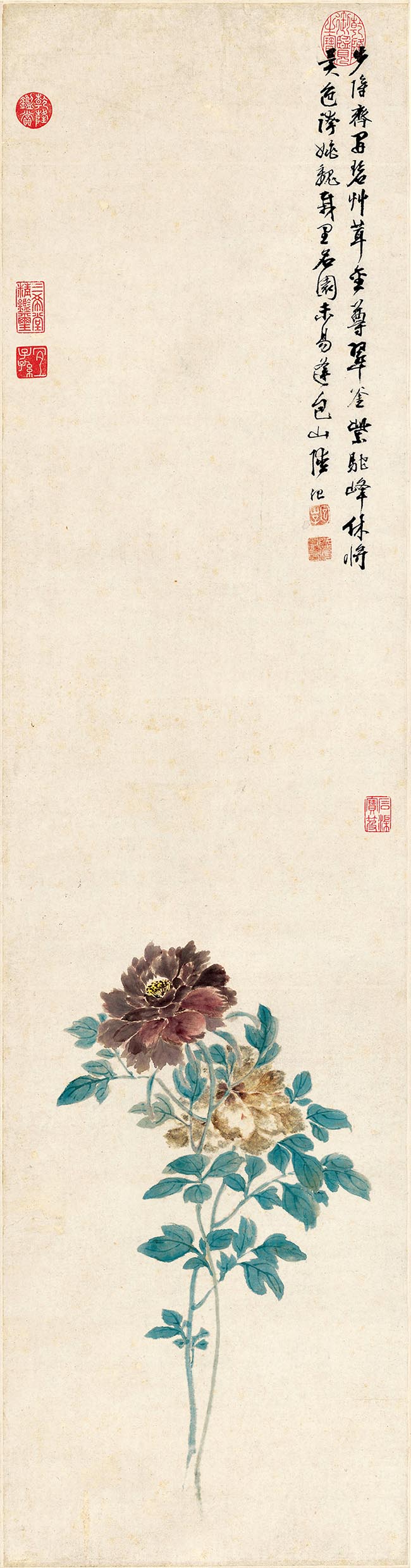 明 陆治 牡丹图