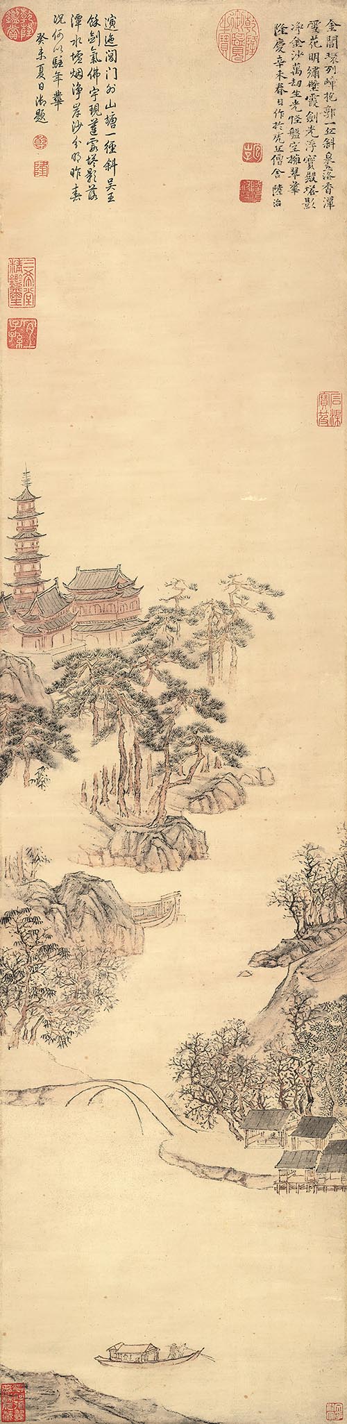 明 陆治 虎丘塔影图