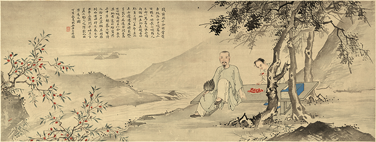 清 华嵒华岩 噉荔图