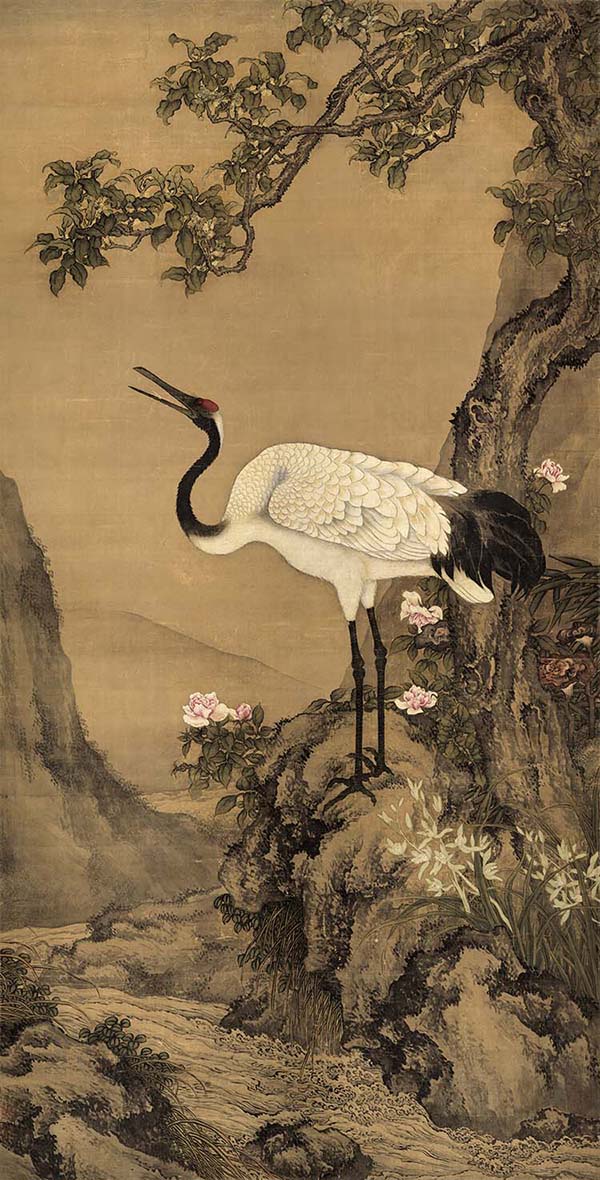 清 沈铨 桂鹤图 高清图下载