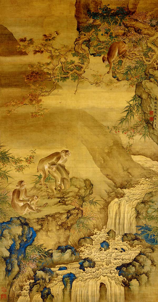 清 沈铨 蜂猴图