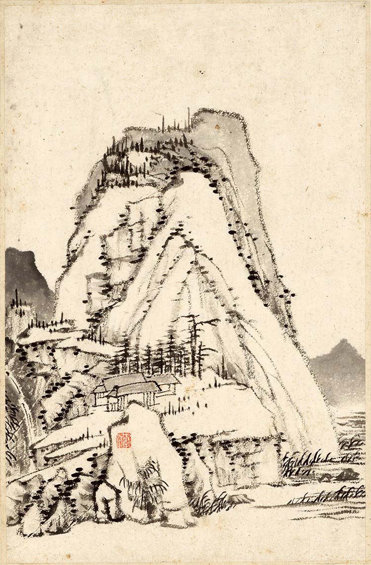 清 弘仁（渐江） 山水册页04高清图免费下载