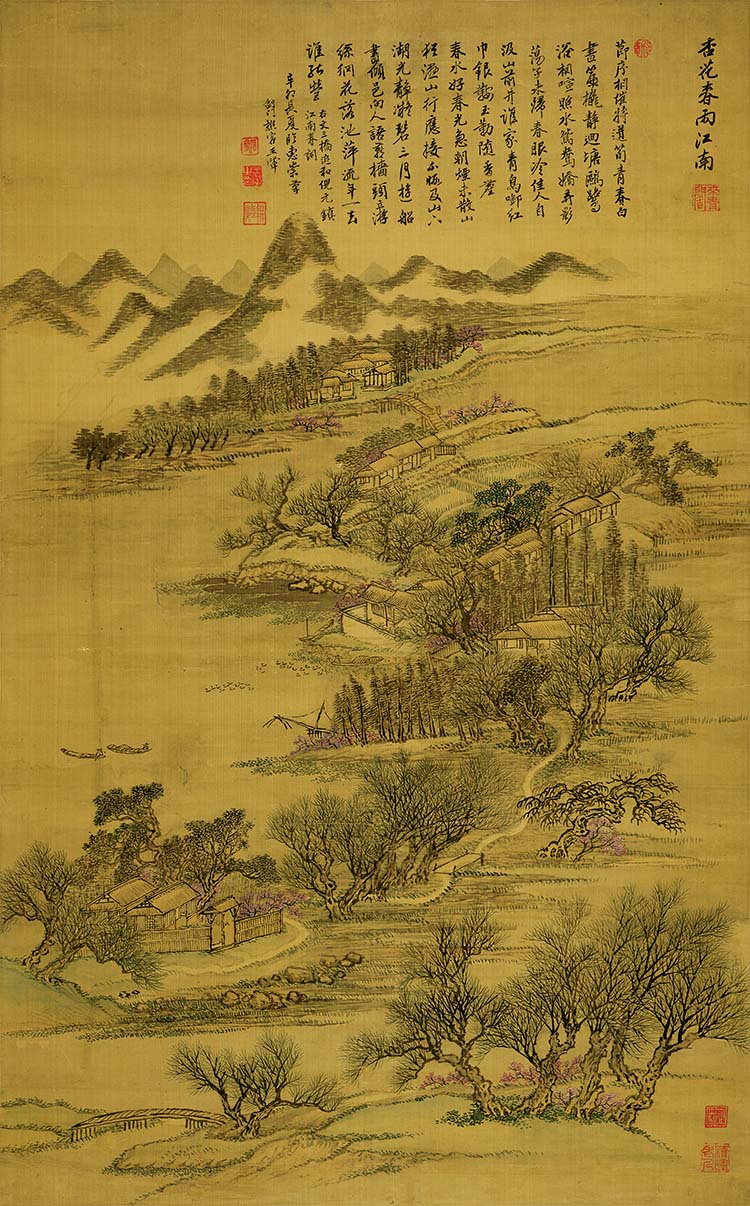 清 王翚 仿古四季山水图杏花春雨江南