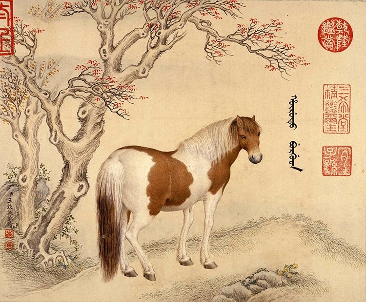 清 王致诚 十骏马图册05 故宫博物院藏