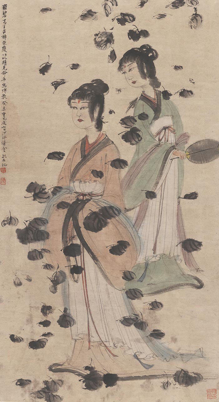 傅抱石 仕女图轴50X92 高清图下载