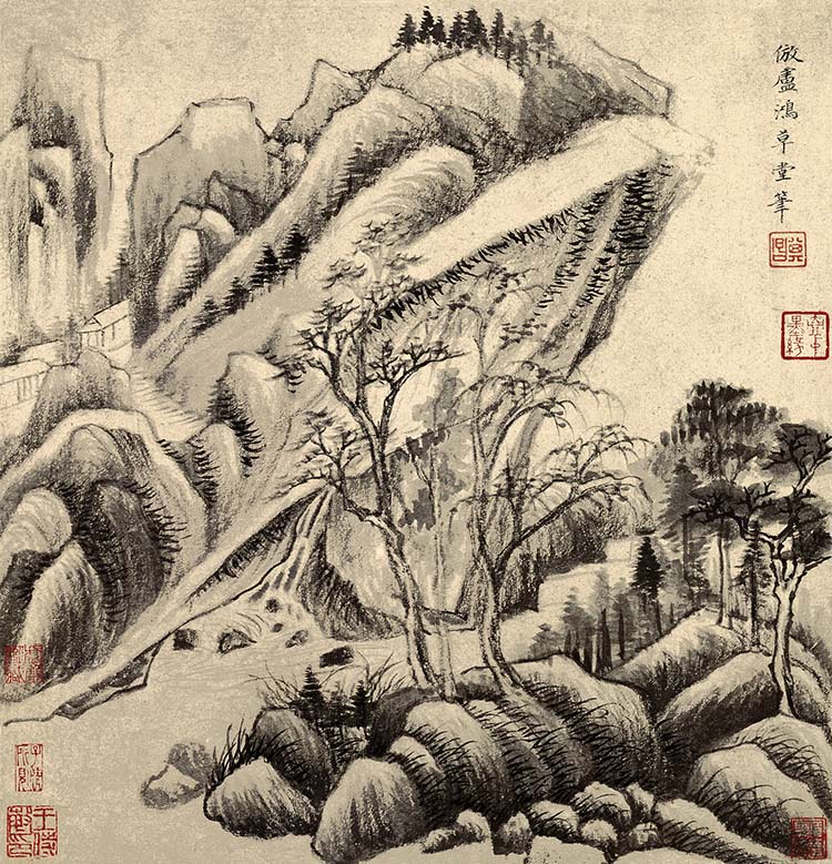 明 董其昌 仿古山水册 (2)高清图下载