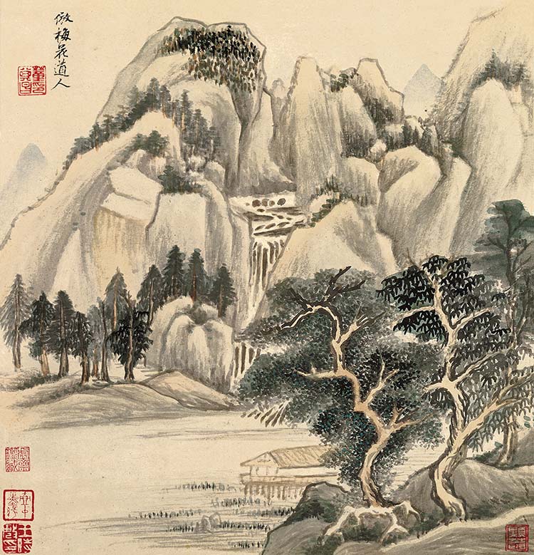 明 董其昌 仿古山水册 (7)高清图下载