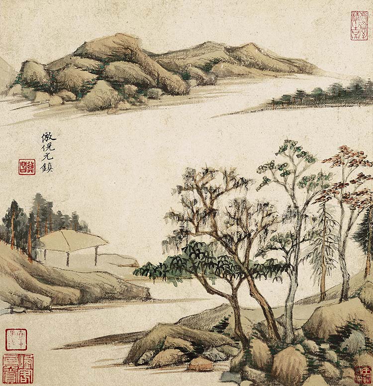 明 董其昌 仿古山水册 (8)高清图下载