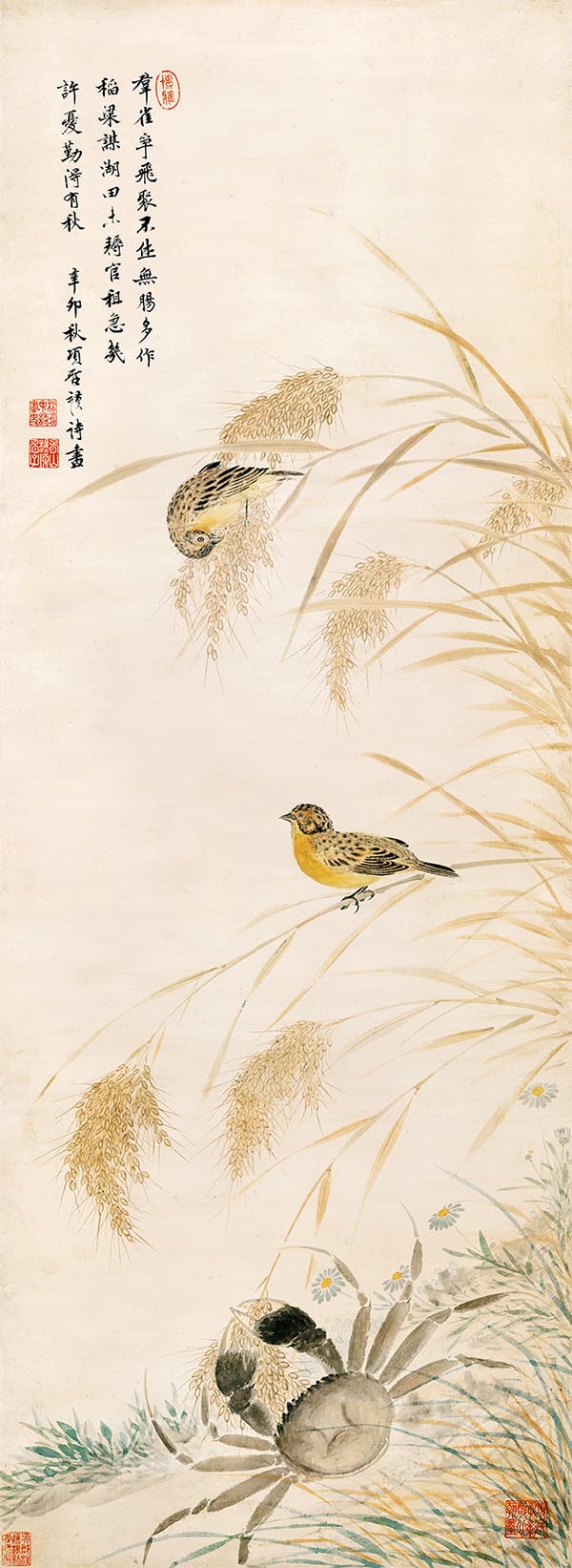 明 项圣谟 稻蟹图 高清图下载