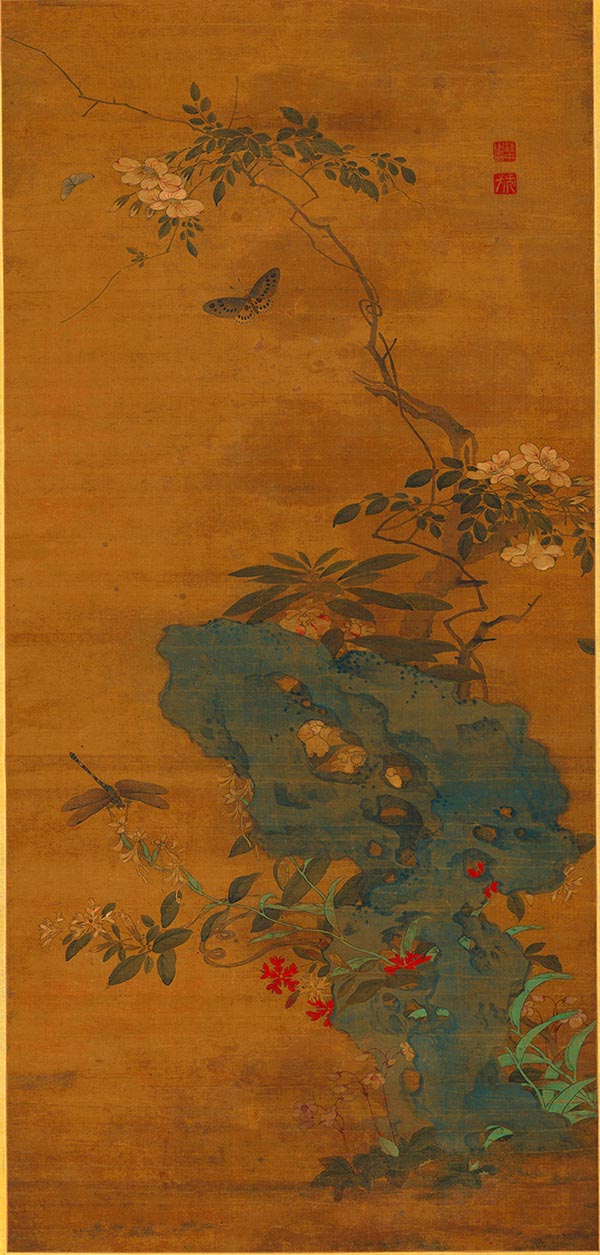 明末 汪中 秋园蛱蝶图