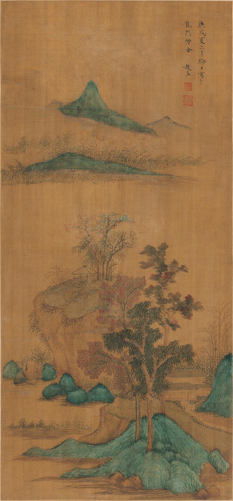 明末 赵左 秋塘草亭图 高清图下载