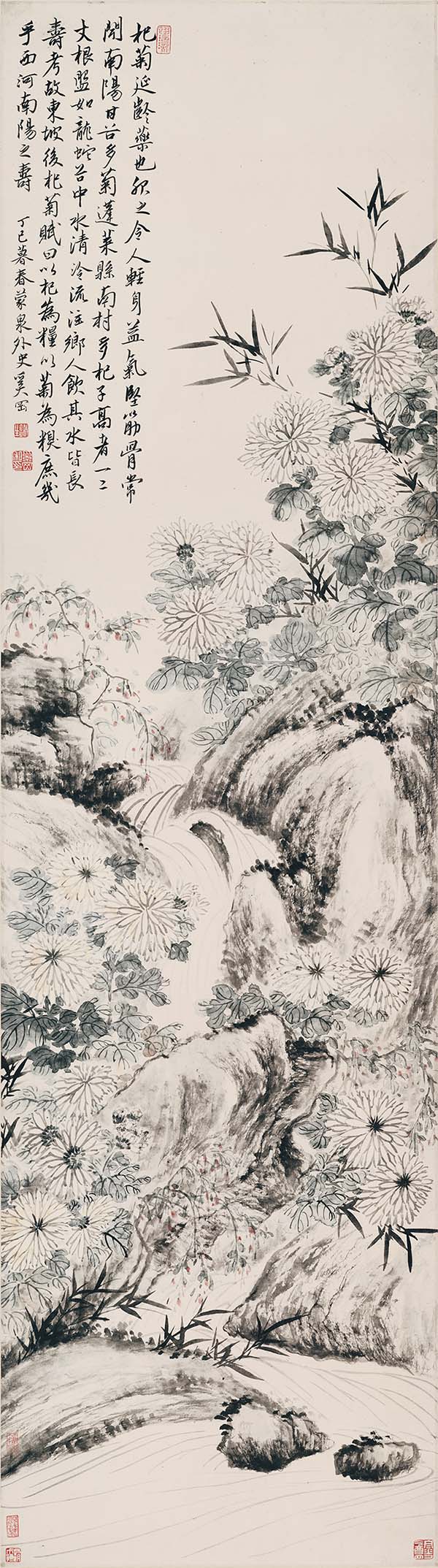 清 奚冈 竹菊图 高清图下载